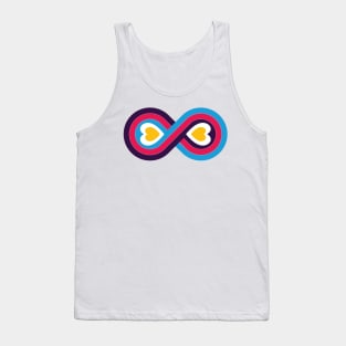 Polyamory Infinity Love Symbol - Double Heart  - (New Pride Colors!) Tank Top